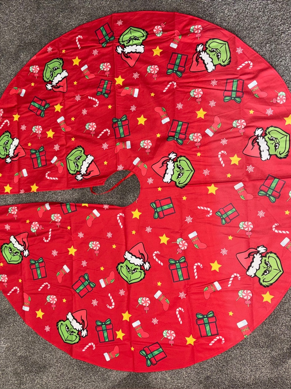 Kids Red Grinch Holiday blanket and tree skirt